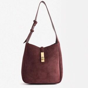 PARFOIS Suede Leather Mauve Shoulder Medium Purse Bag BRAND NEW Tags Attached